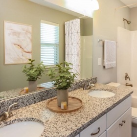 Spacious bathrooms with everything you need a bathroom with a marble countertop